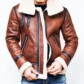 2018 Winter Thick Fleece Leather Jacket Men Wool Lined Leather Coat
