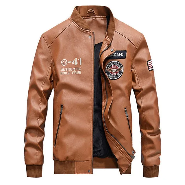 2019 Autumn Mens Leather Jacket