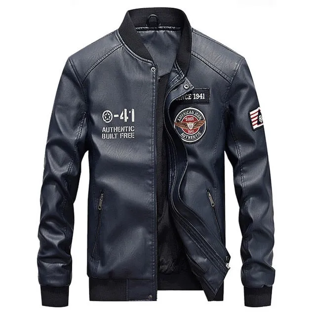 2019 Autumn Mens Leather Jacket