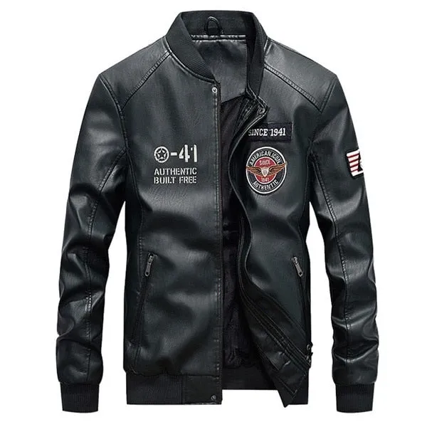2019 Autumn Mens Leather Jacket