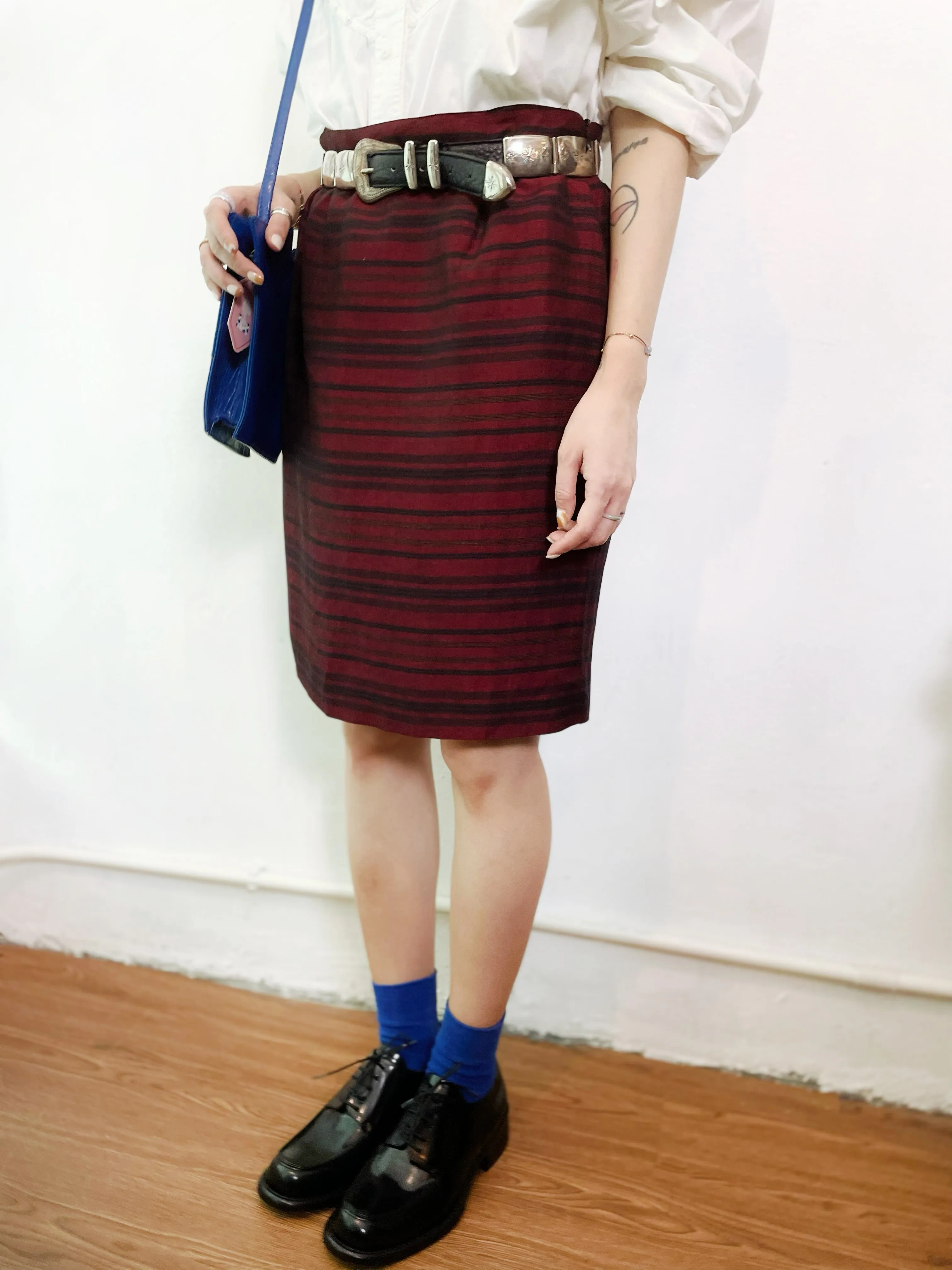 80s Striped pencil Skirt