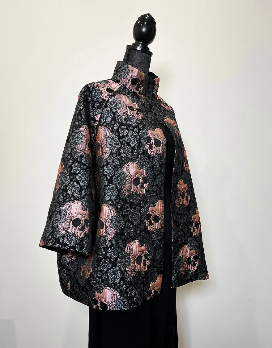 Abbey Swing Coat  - Skulls and Roses - Musk