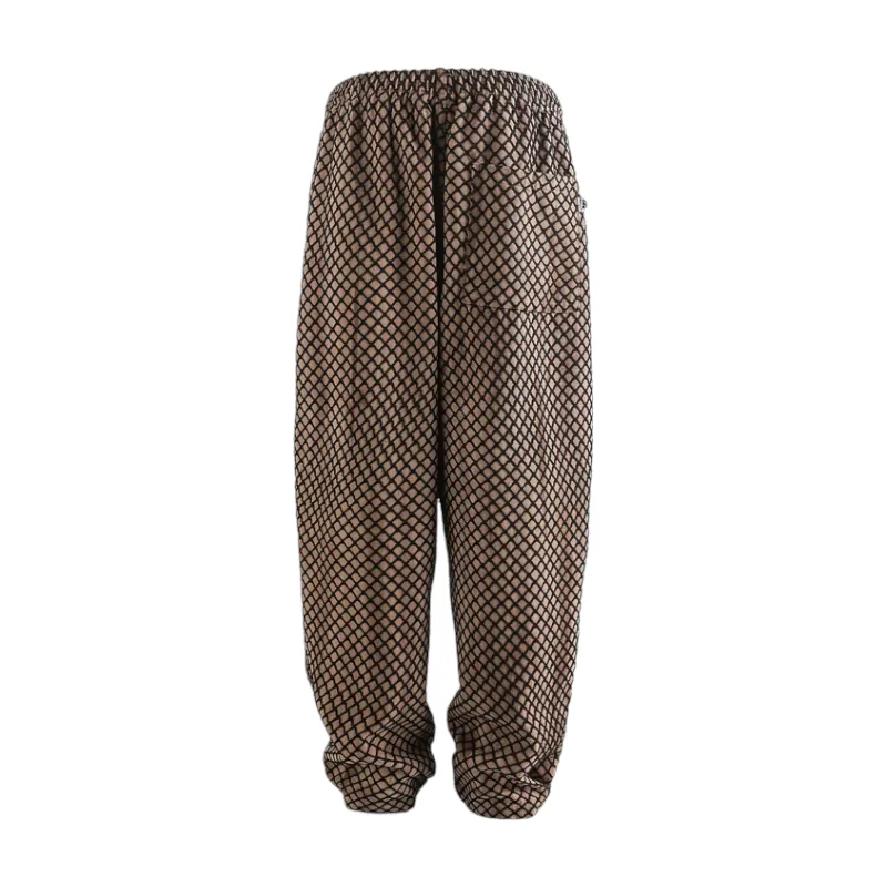 Baggy drop crotch pant with mesh overlay