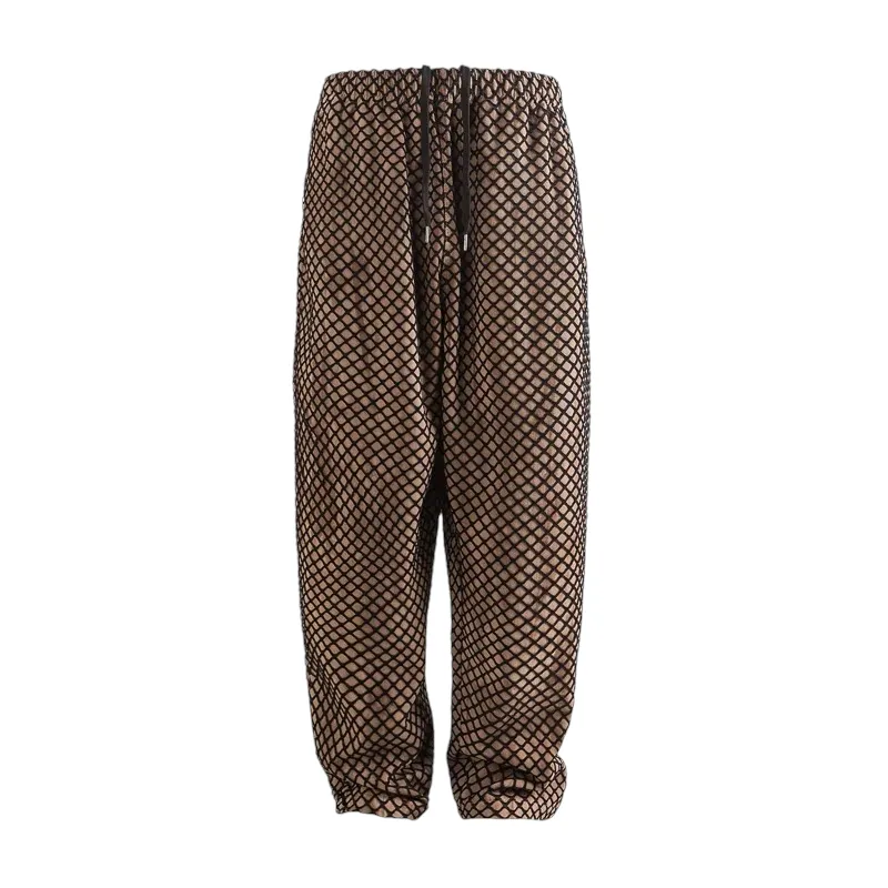 Baggy drop crotch pant with mesh overlay