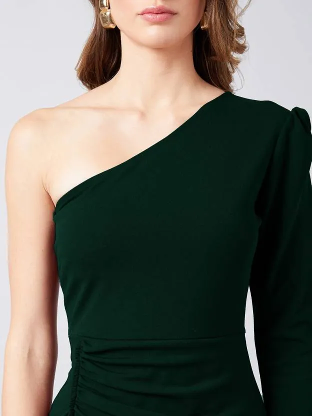 Chic One-Shoulder Wrap Maxi Dress