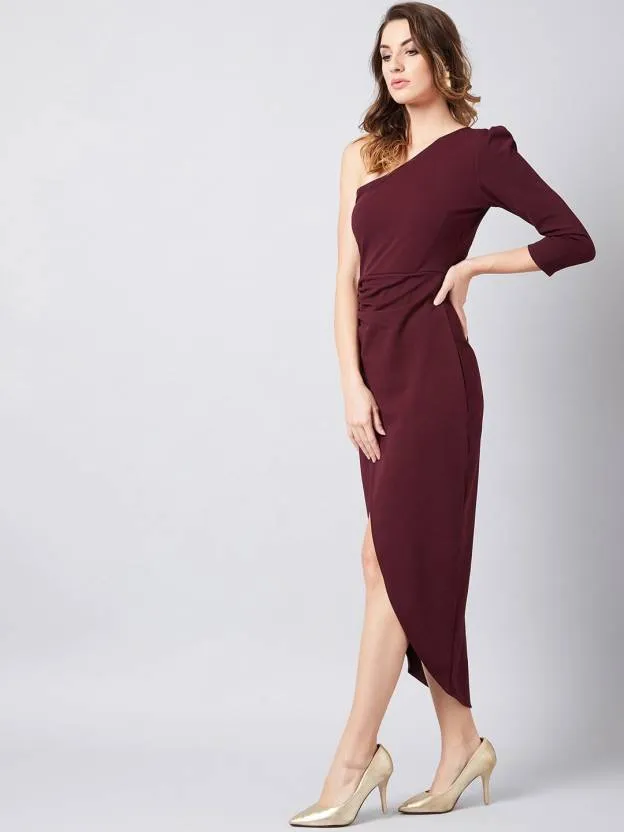 Chic One-Shoulder Wrap Maxi Dress