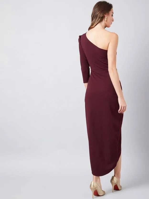 Chic One-Shoulder Wrap Maxi Dress