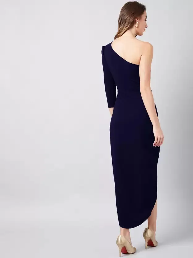 Chic One-Shoulder Wrap Maxi Dress
