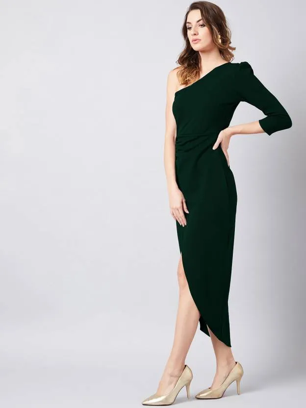 Chic One-Shoulder Wrap Maxi Dress