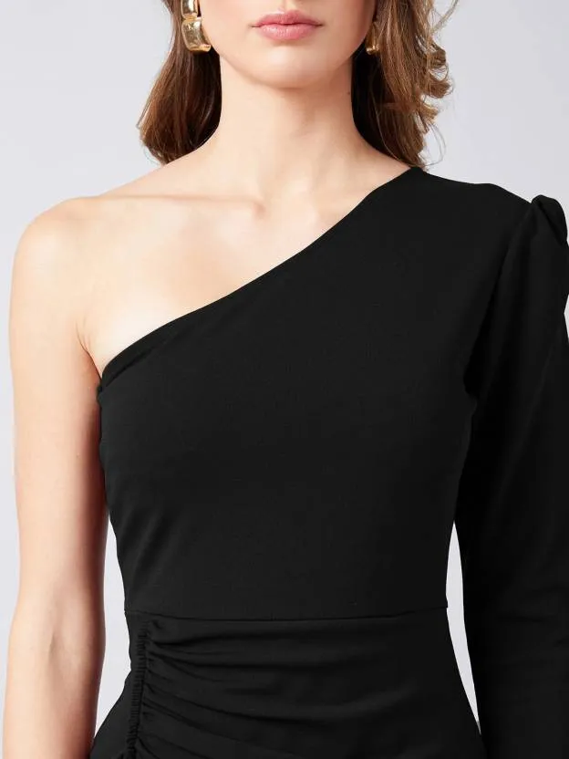 Chic One-Shoulder Wrap Maxi Dress
