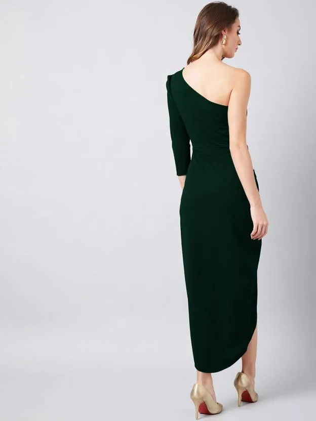 Chic One-Shoulder Wrap Maxi Dress