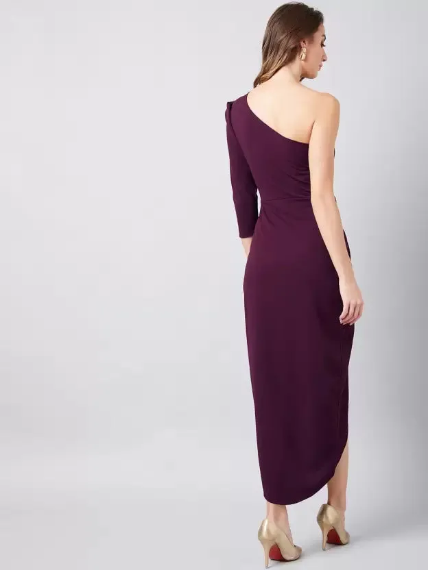 Chic One-Shoulder Wrap Maxi Dress