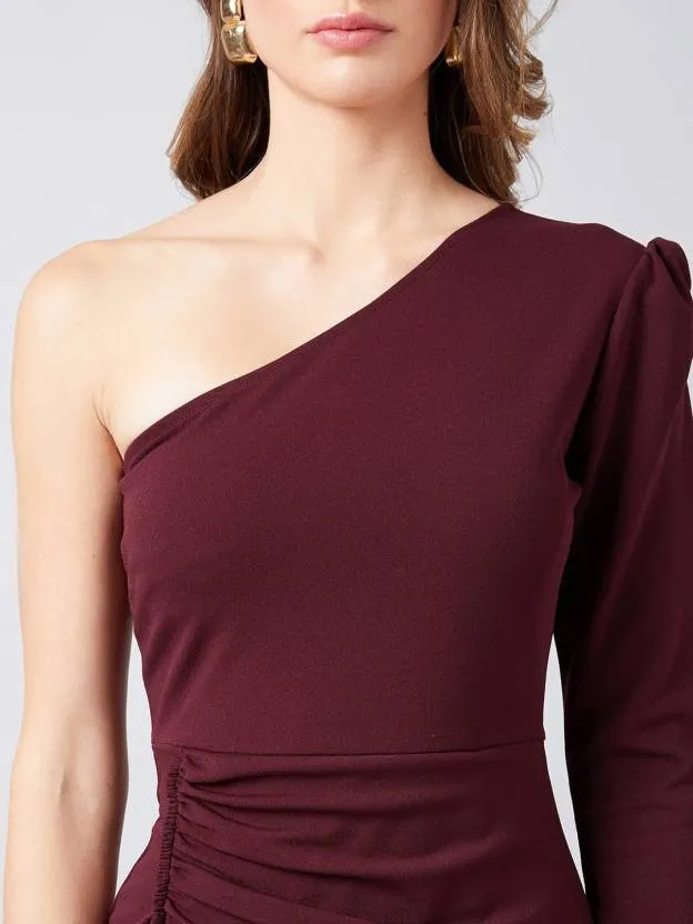 Chic One-Shoulder Wrap Maxi Dress