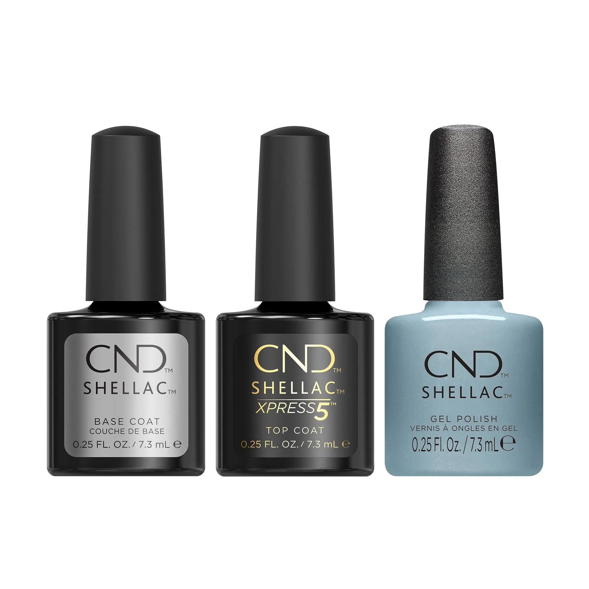 CND - Shellac Xpress5 Combo - Base, Top & Teal Textile (0.25 oz)