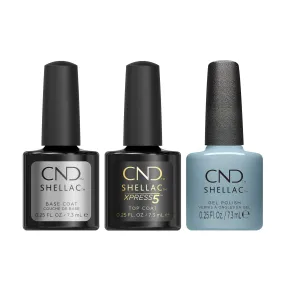 CND - Shellac Xpress5 Combo - Base, Top & Teal Textile (0.25 oz)