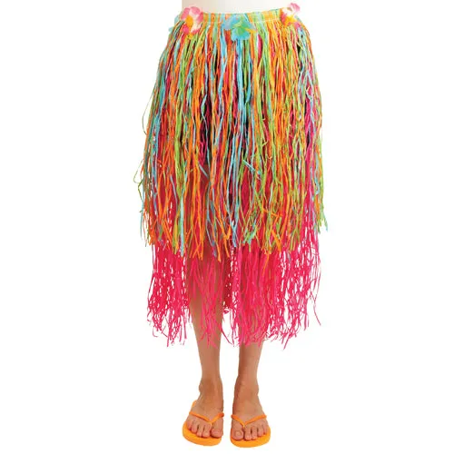 Costume Adult Paper Skirt With flower-Pink, Multi color