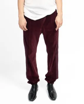 FW15 Tailored Sweatpants in Burgundy Velvet