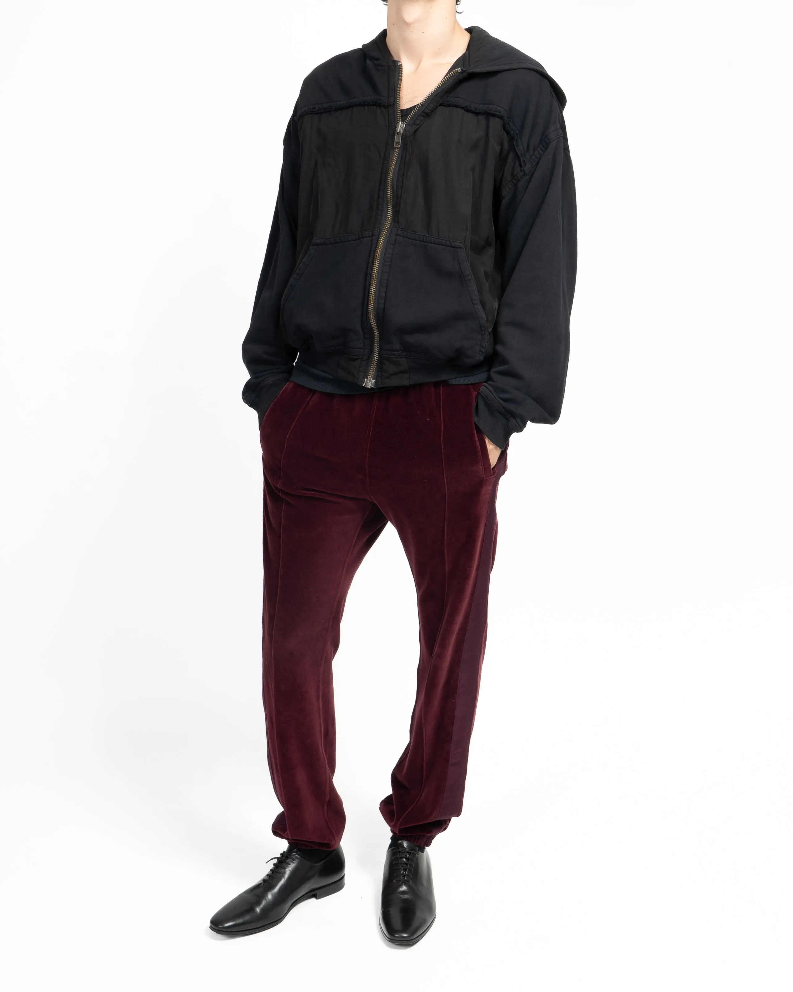 FW15 Tailored Sweatpants in Burgundy Velvet