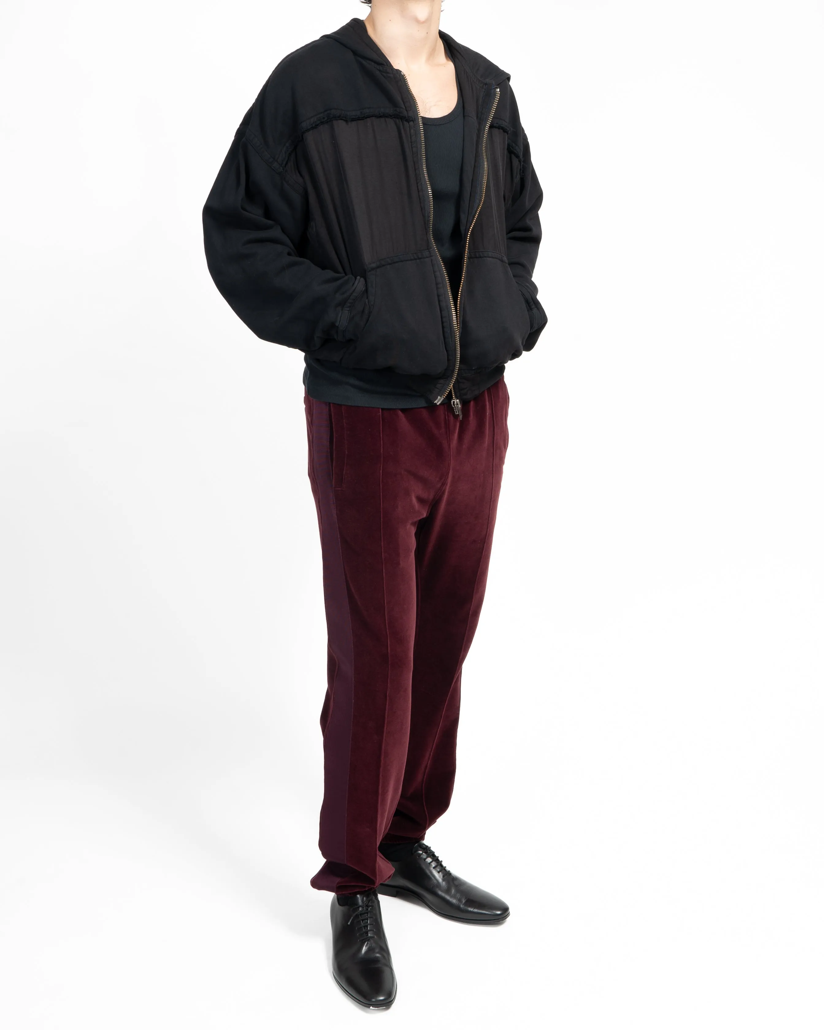 FW15 Tailored Sweatpants in Burgundy Velvet