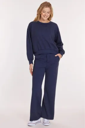 Heathered Cropped Seamed Sweatshirt