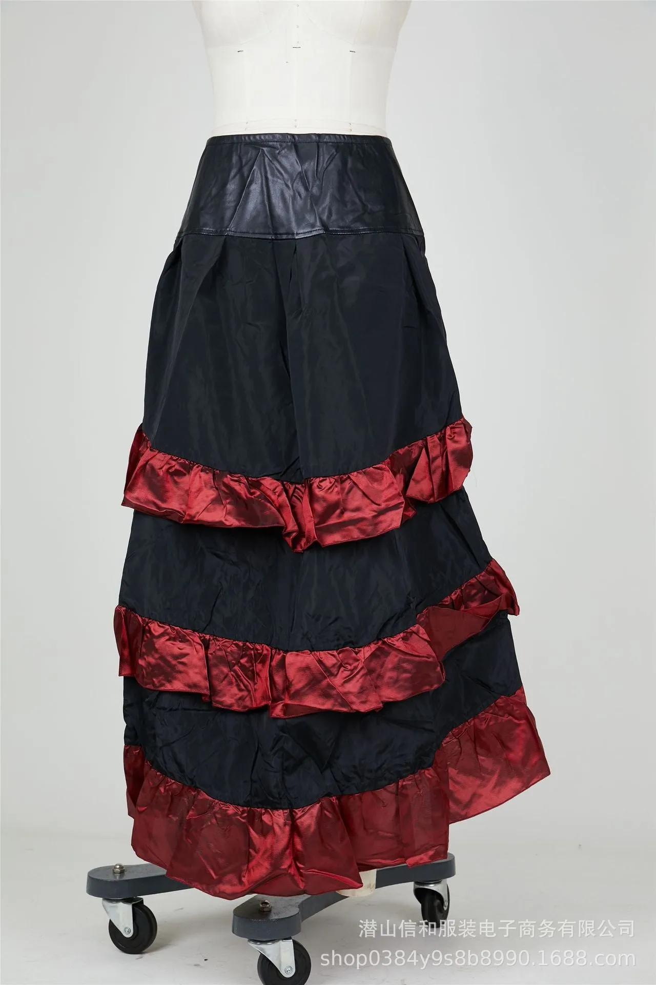 HQO3072 A-Line Ruffle Long Skirt