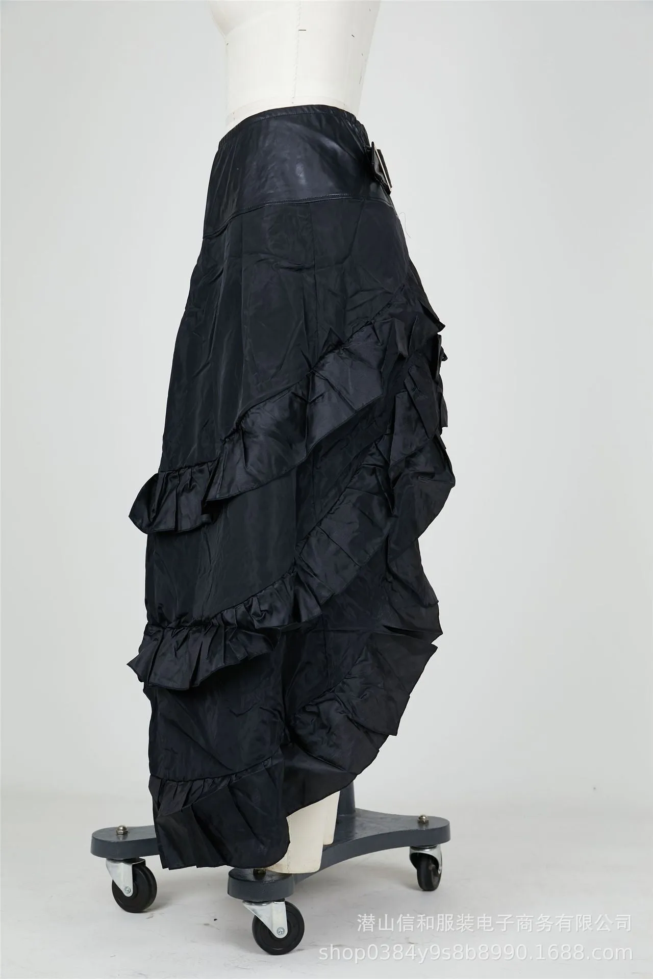 HQO3072 A-Line Ruffle Long Skirt