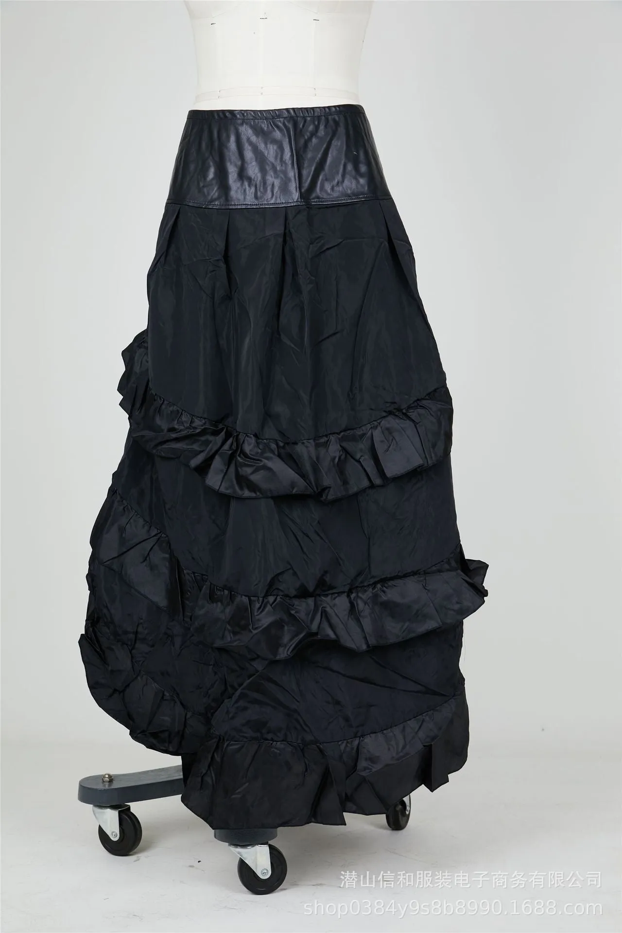 HQO3072 A-Line Ruffle Long Skirt