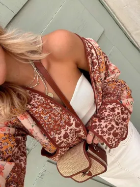 Ivyshape | Casual Vintage Print Coat