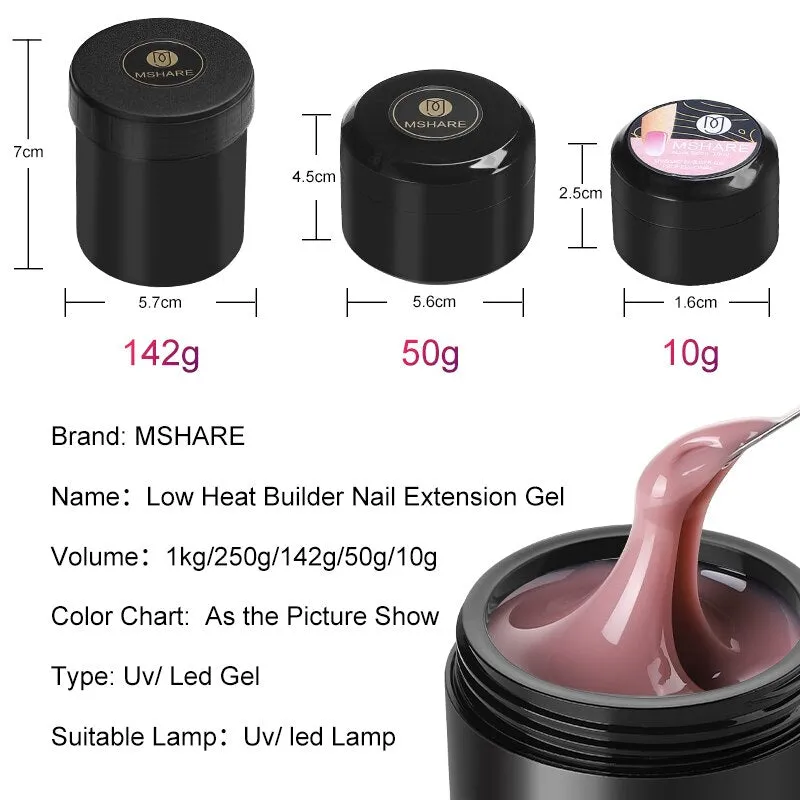 Natural Nude UV/LED Builder Nail Gel for Extension Self- Levelling (150ML)