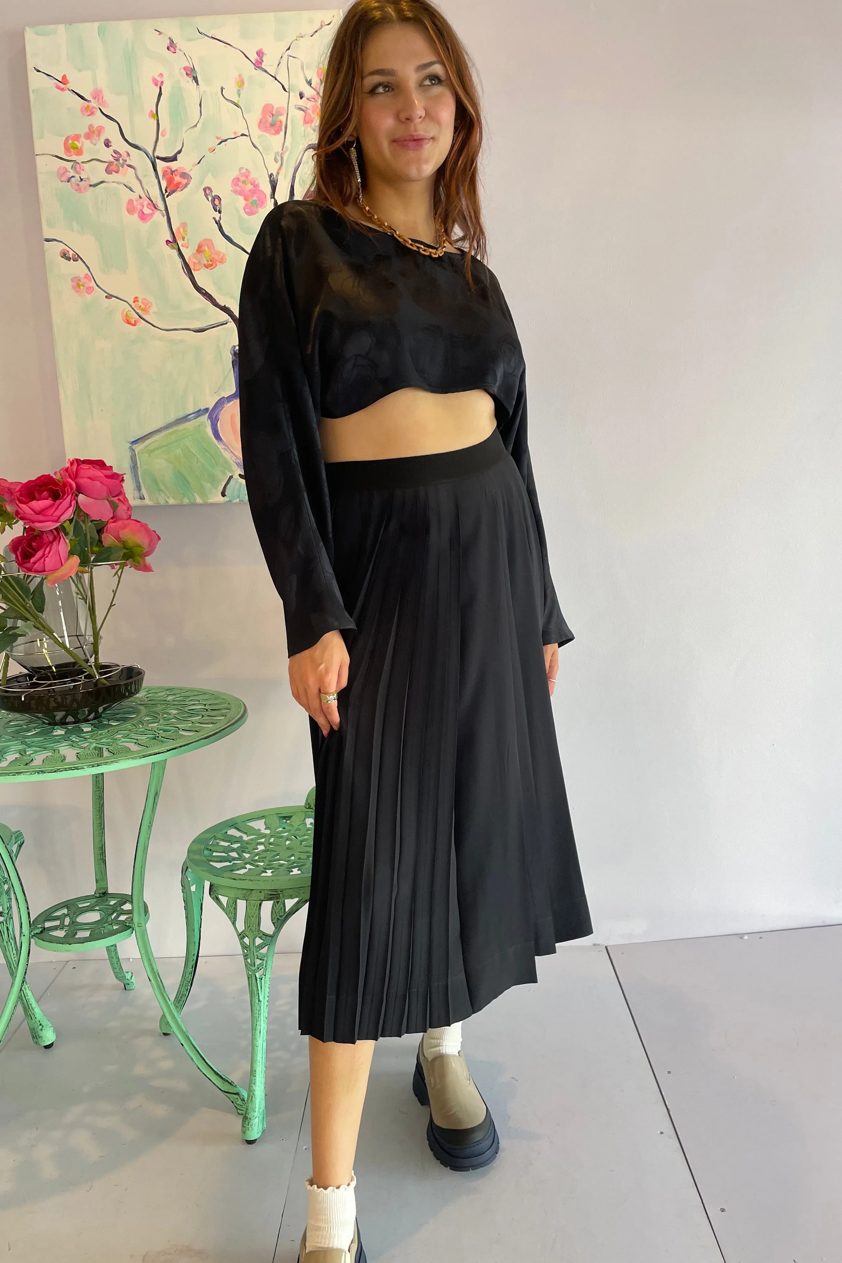 No. 21- Pleated Skirt: Midnight Blue
