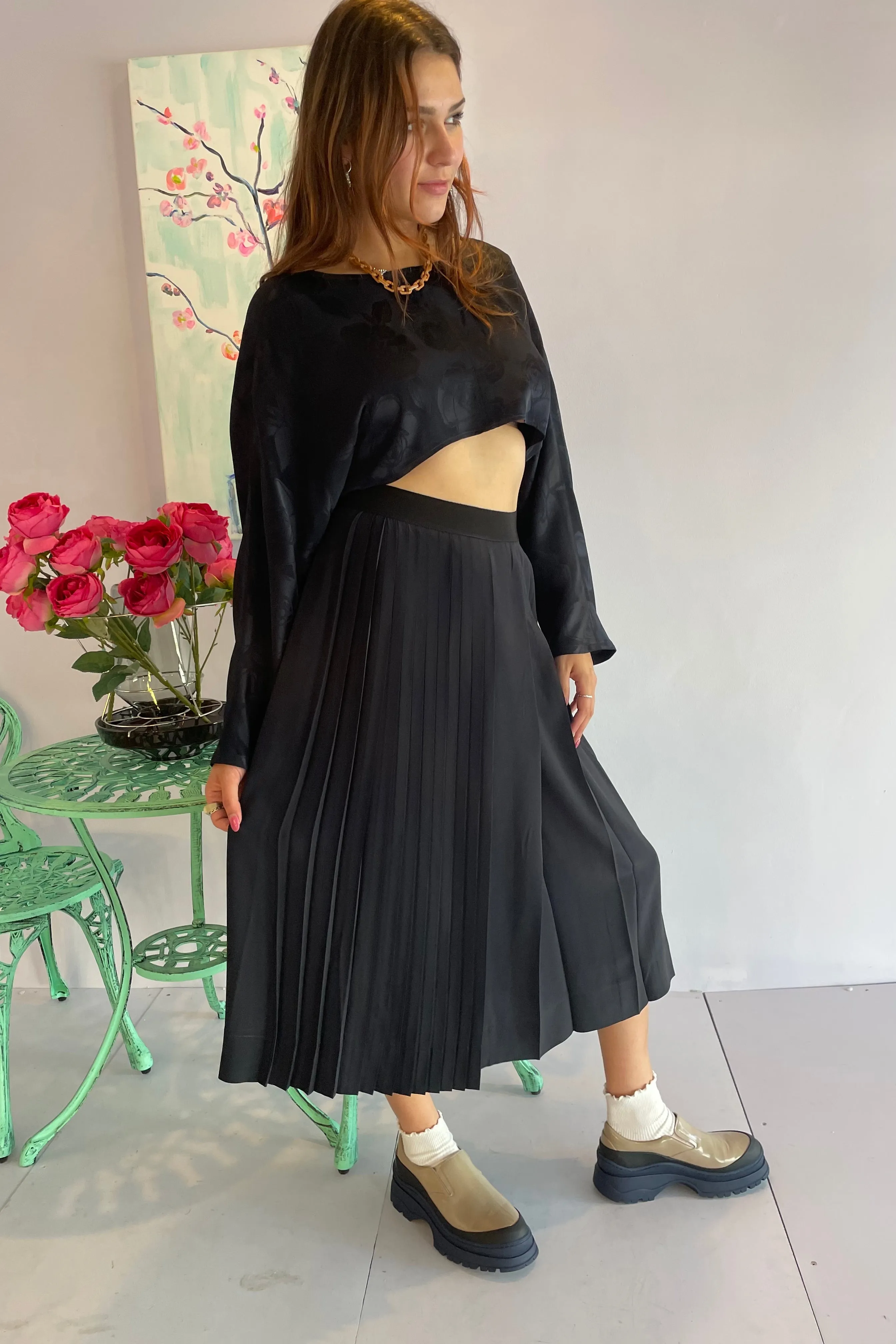 No. 21- Pleated Skirt: Midnight Blue