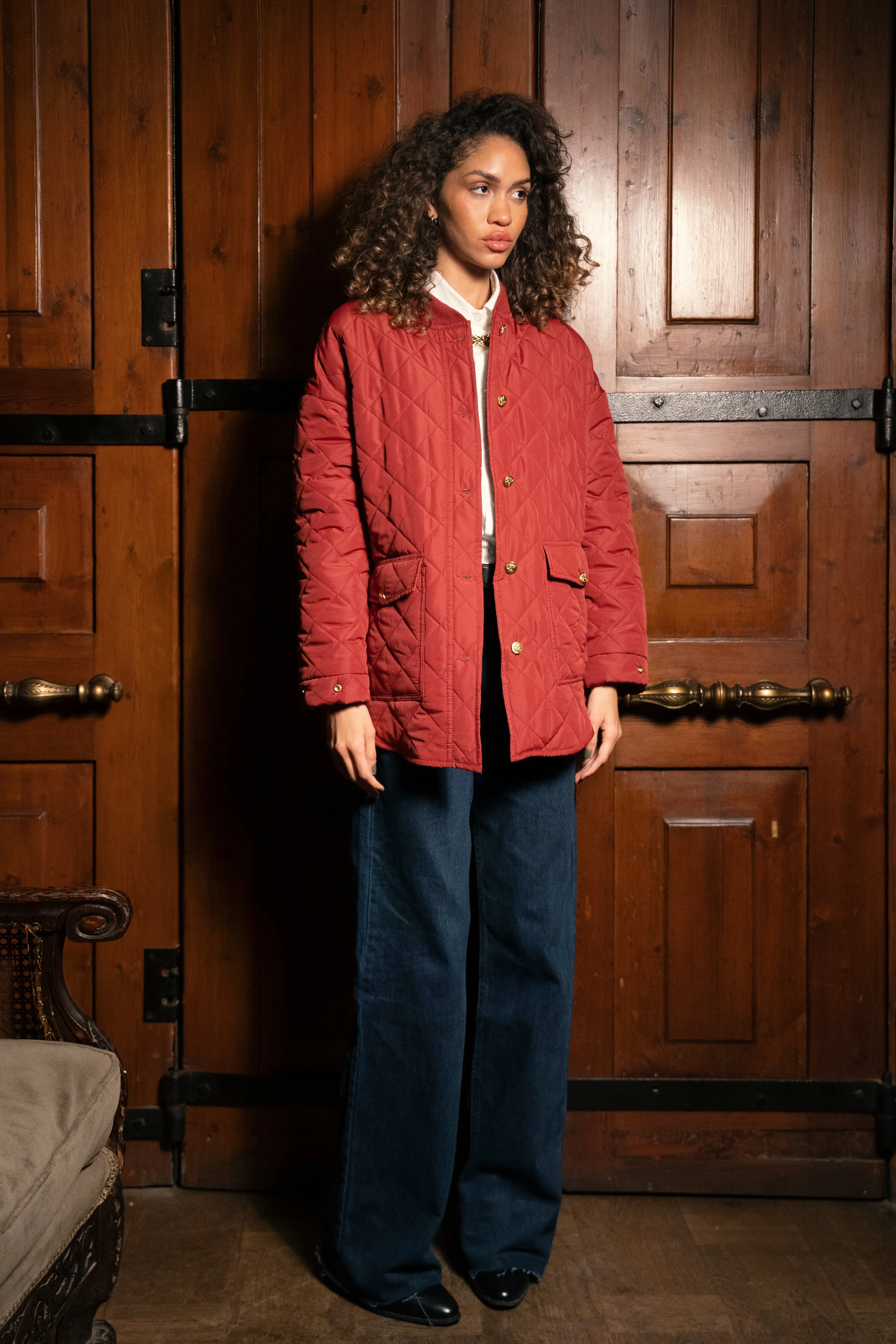 PADDED PUFFER JACKET -MAROON