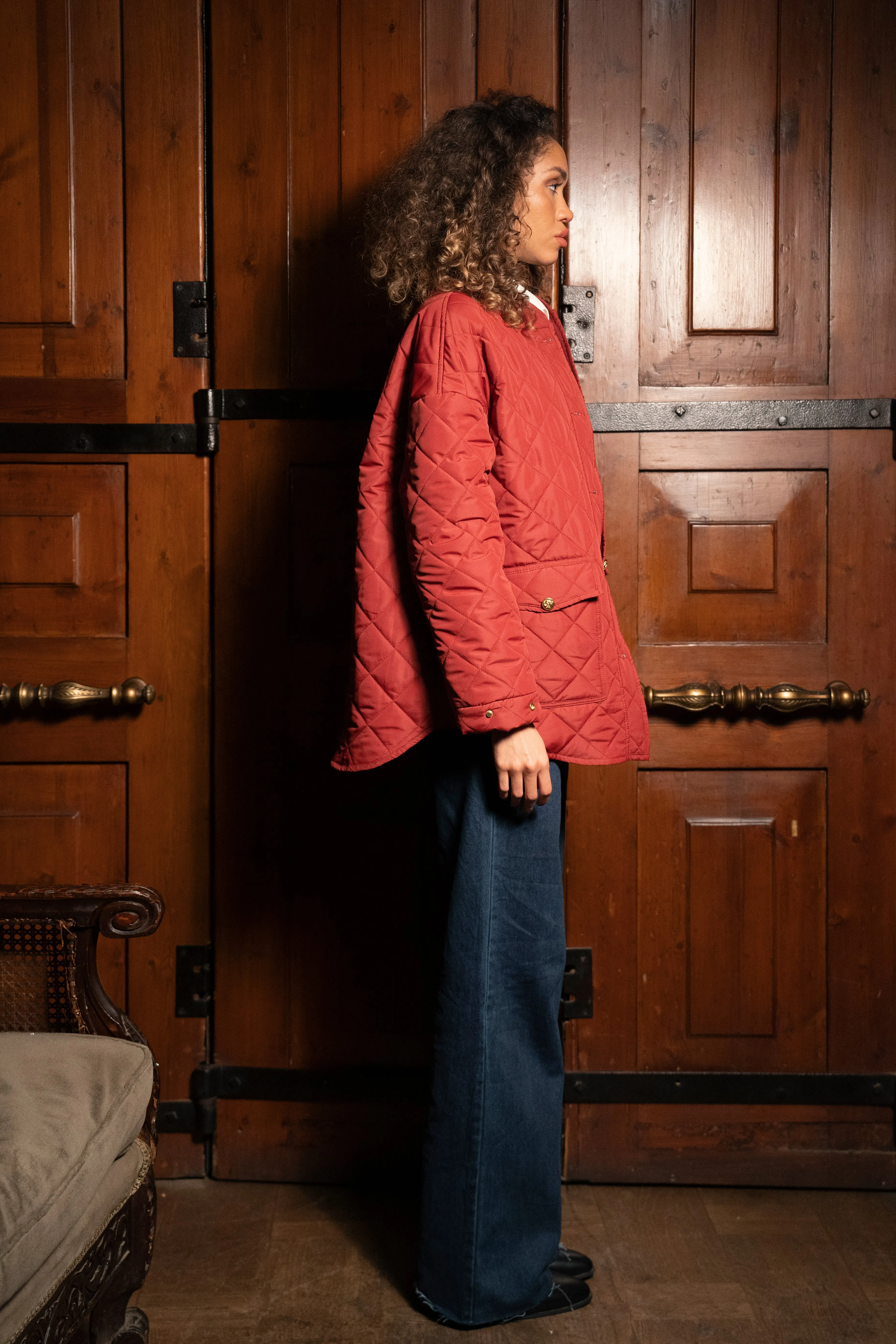 PADDED PUFFER JACKET -MAROON