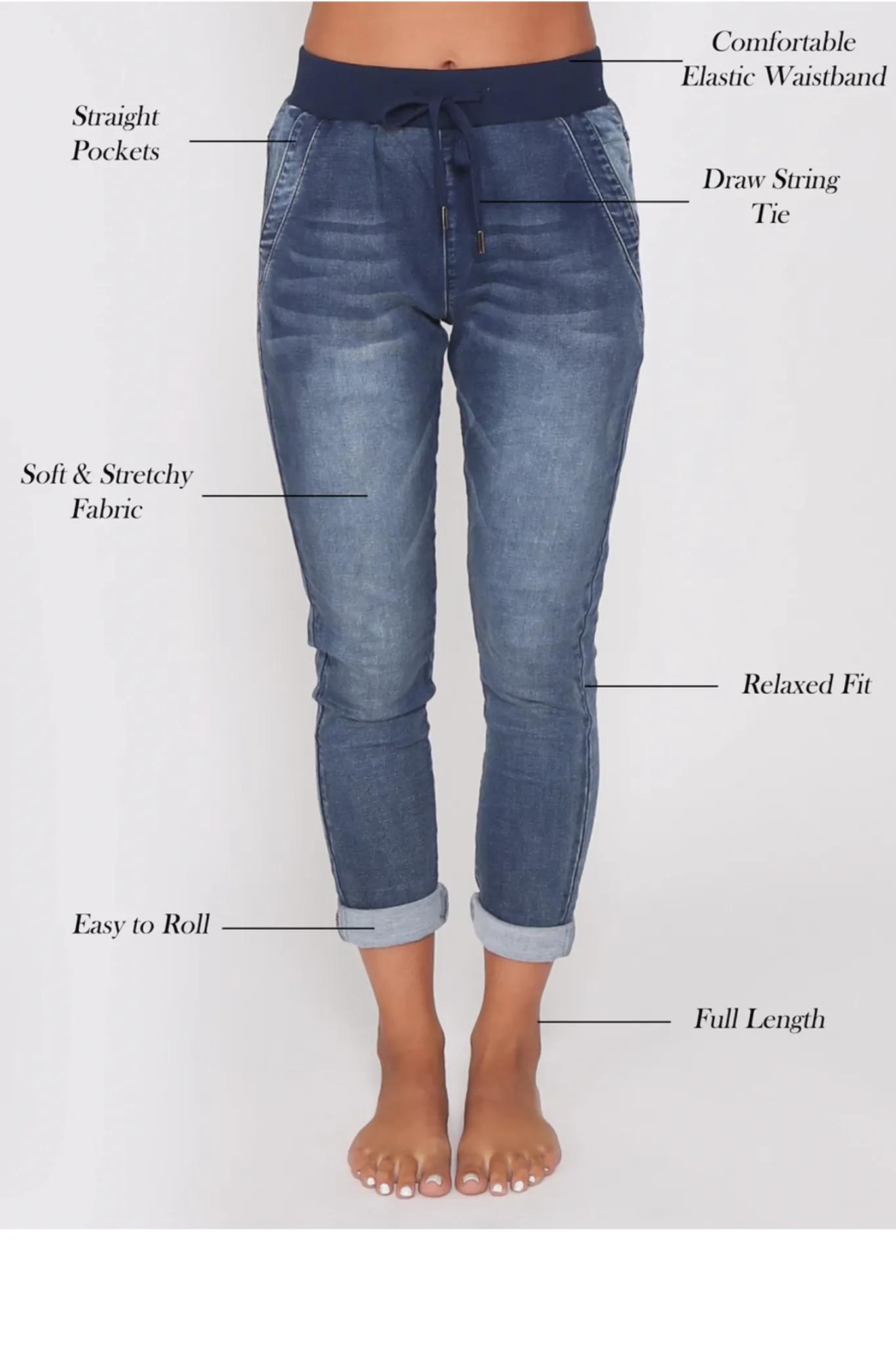 Riley Denim Jogger - Blue