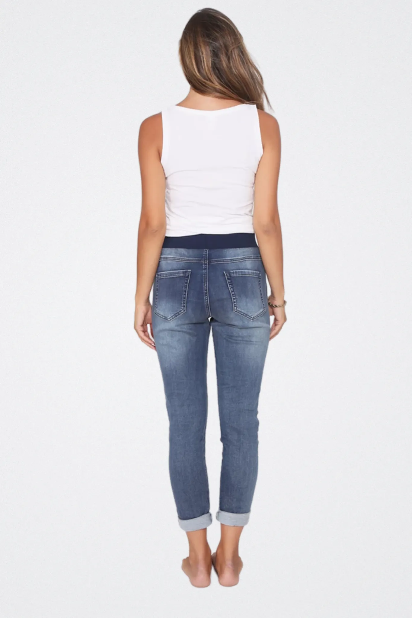 Riley Denim Jogger - Blue