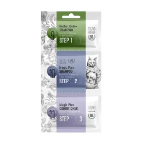 Tauro Pro Line Pure Nature Herbal Detox   Magic-Plex 3 Step Dog & Cat Shampoo And Conditioner Sample Set For Revitalization