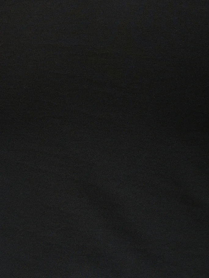 V Neck L Solid Black