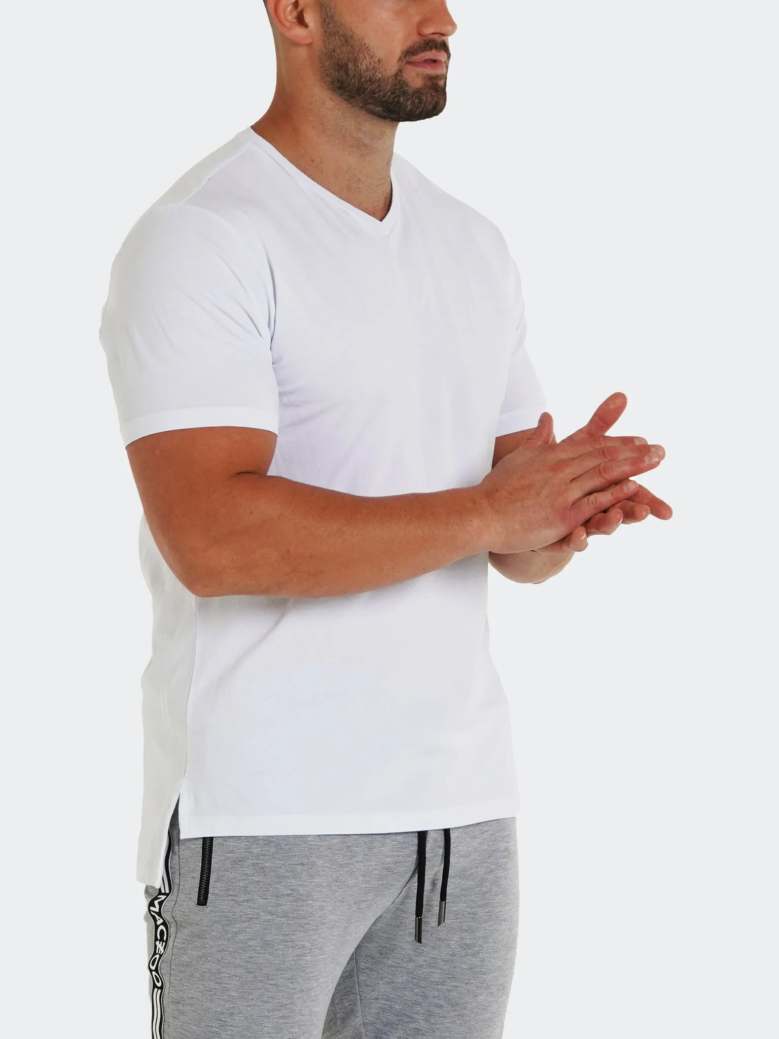 V-Neck Solid White