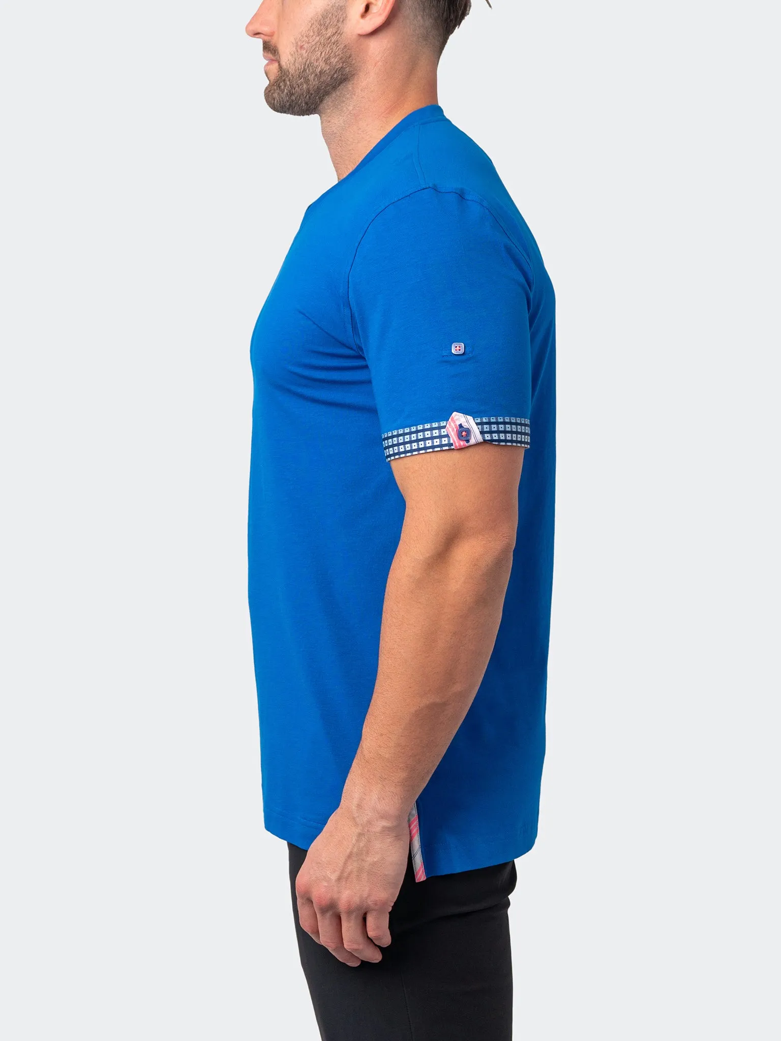 V-Neck Vivaldisolidgrid Blue