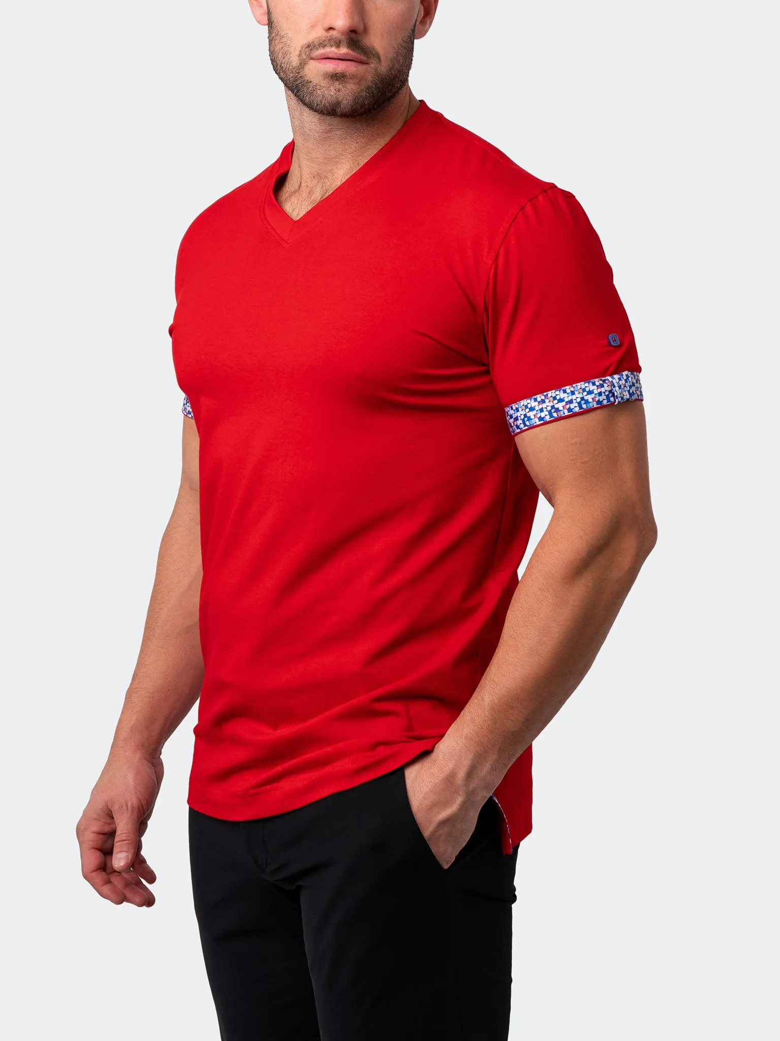 V-Neck Vivaldisolidmosaic Red