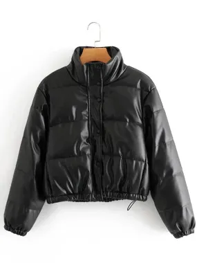 Wenkouban-Winter outfits Christmas Stand Collar Drawstring Short Cotton Down Coat